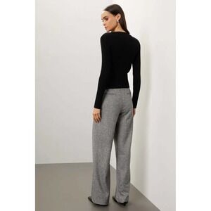 Great Jones Black Ribbed Crewneck Long Sleeve Slim Fit Knit Sweater Womens Mediu